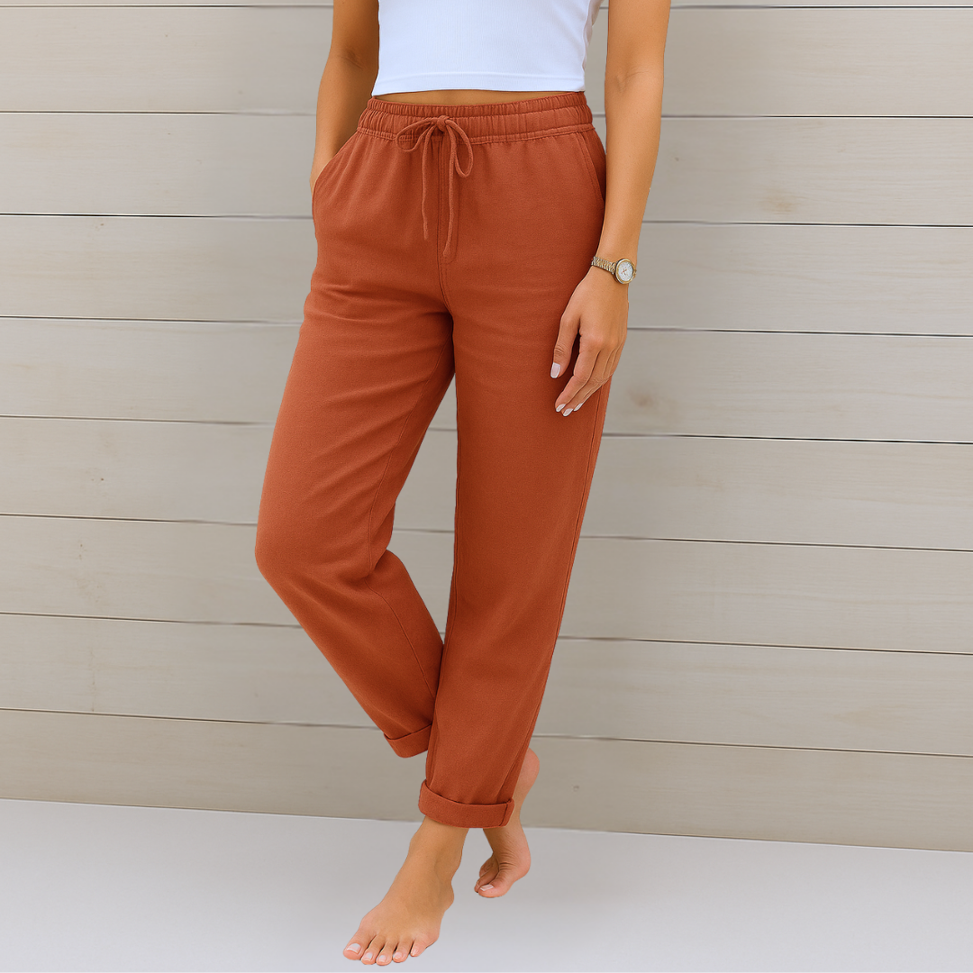 Jey | Pantalones de cintura alta con fruncidos