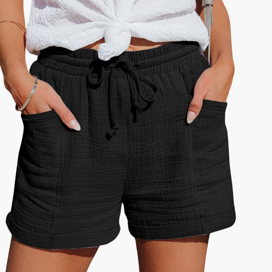 Emma | Pantalones cortos informales con cordón, elegantes.