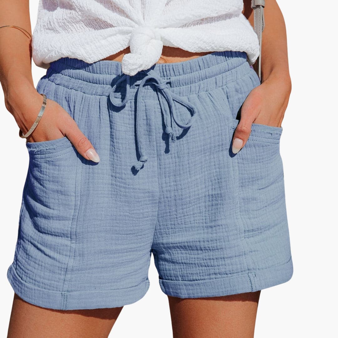 Emma | Pantalones cortos informales con cordón, elegantes.