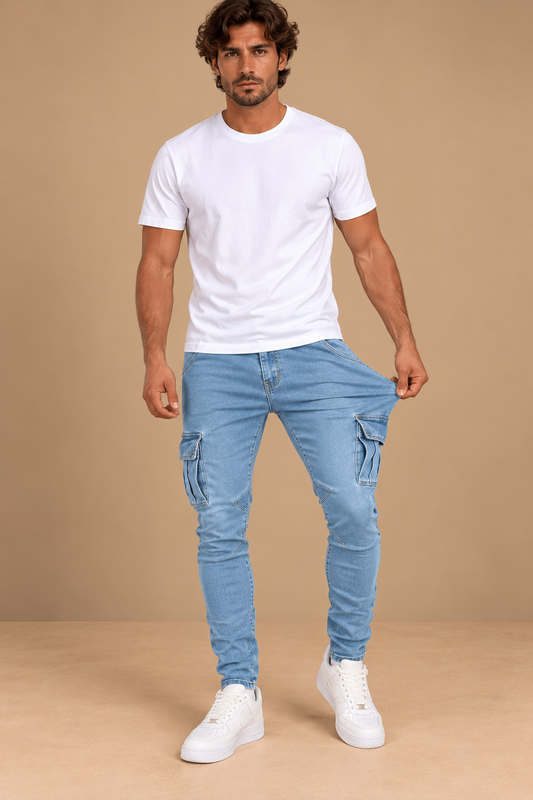VANDELI| Jeans cargo elásticos
