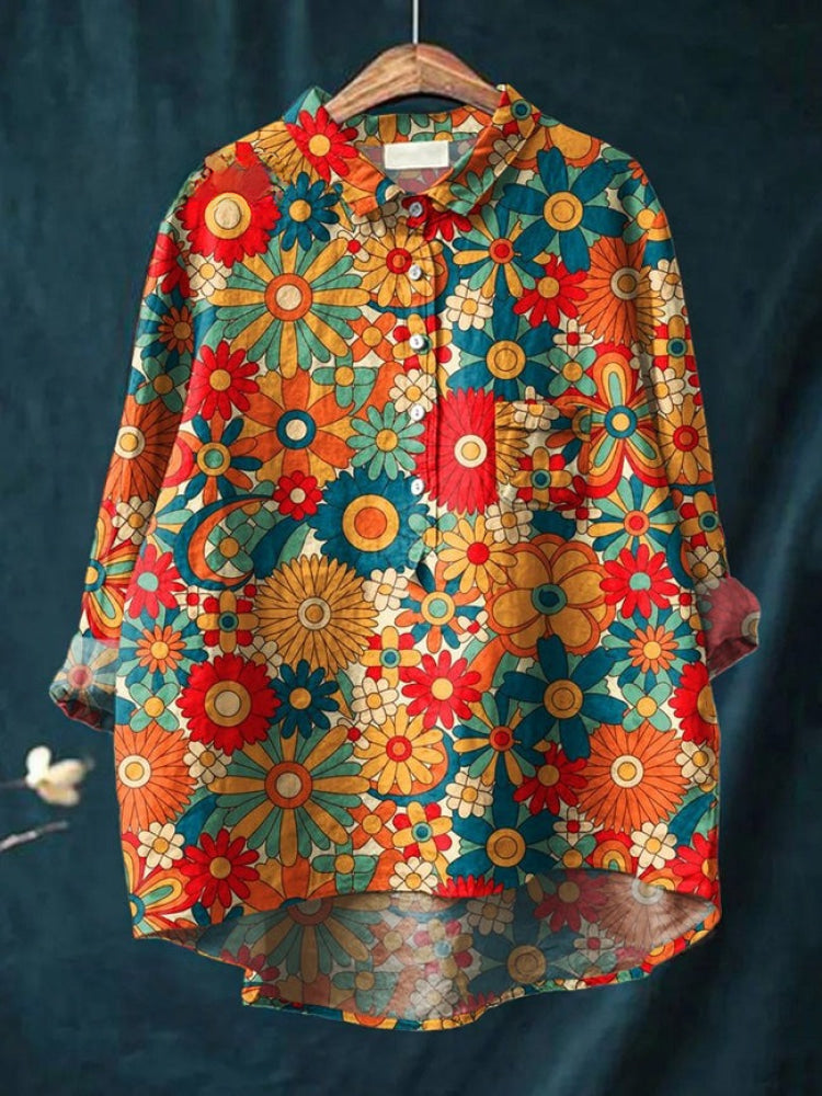 Sienna™ | Azulsa atemporal de lino estampado