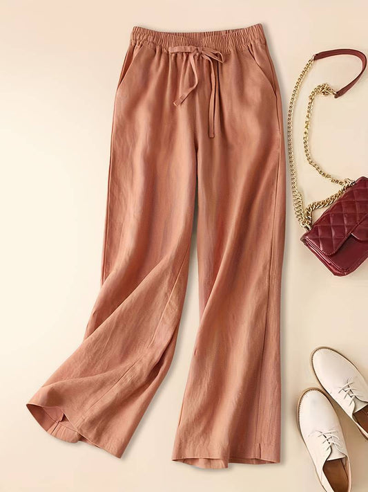 Tina - Pantalones de lino de estilo informal