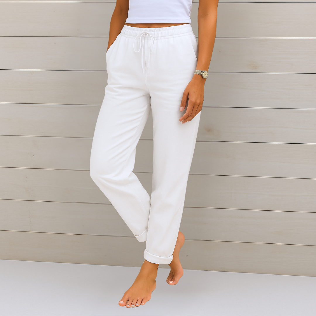 Jey | Pantalones de cintura alta con fruncidos