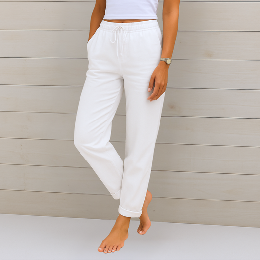 Jey | Pantalones de cintura alta con fruncidos