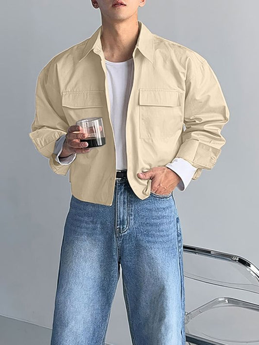 Chaqueta de Manga Larga para Hombre con Diseño de Bolsillos 3D