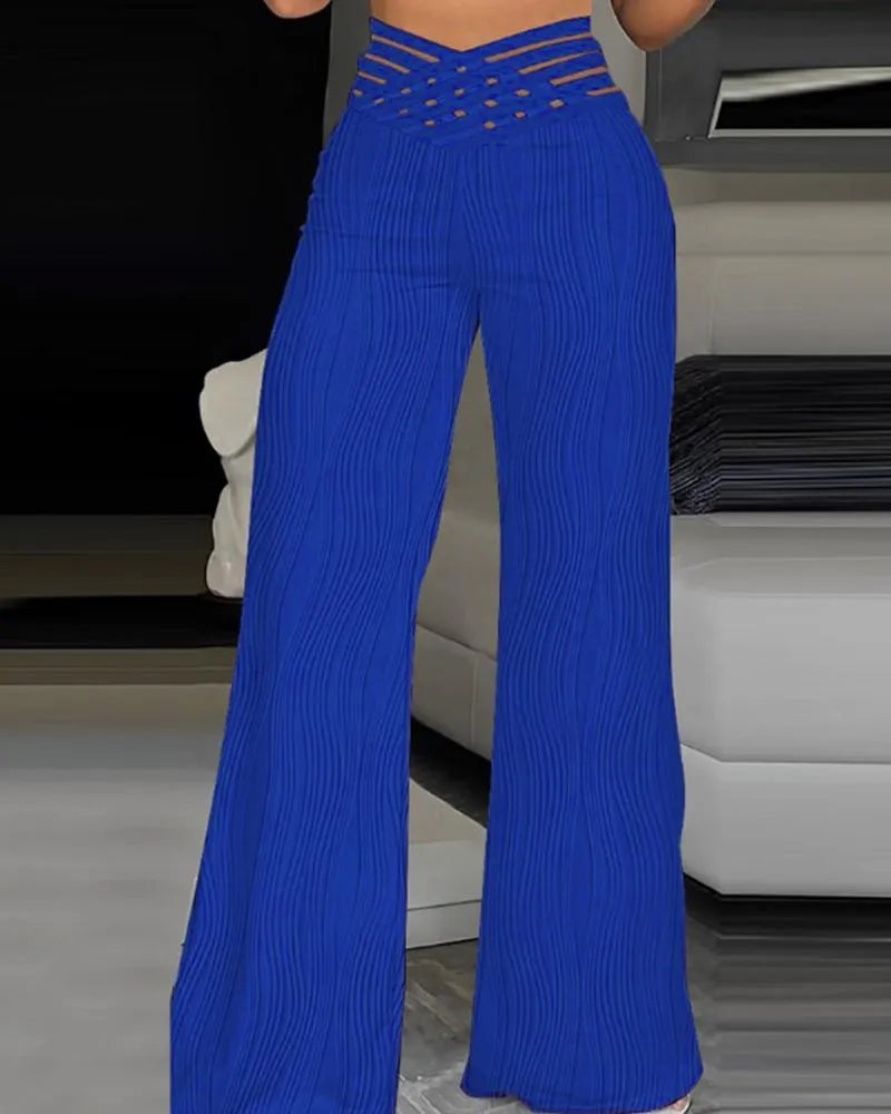Emma | Pantalones de cintura alta con diseño cruzado