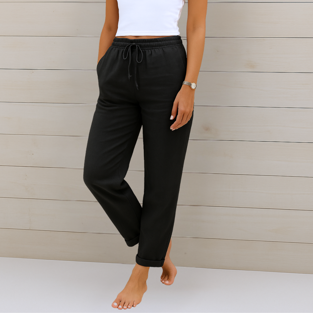 Jey | Pantalones de cintura alta con fruncidos