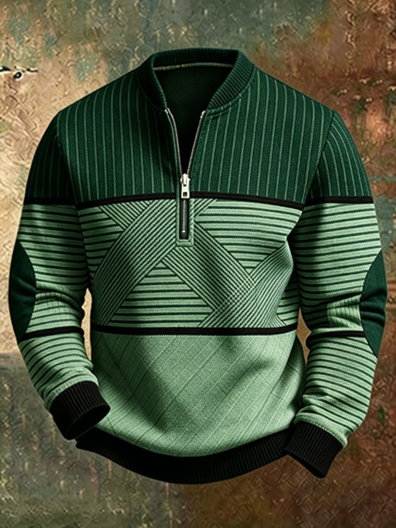 Varel |  Jersey elegante para hombre con media cremallera