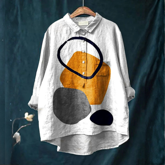 Calanthe™ | Top de lino con estampado atemporal