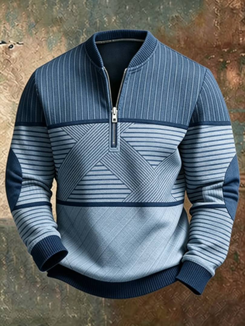 Varel |  Jersey elegante para hombre con media cremallera