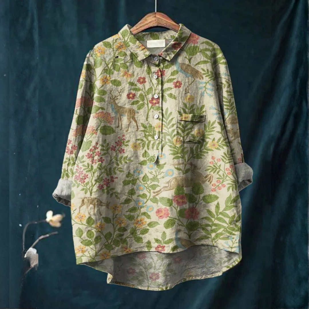 Isolde™ | Camisa atemporal de lino estampada