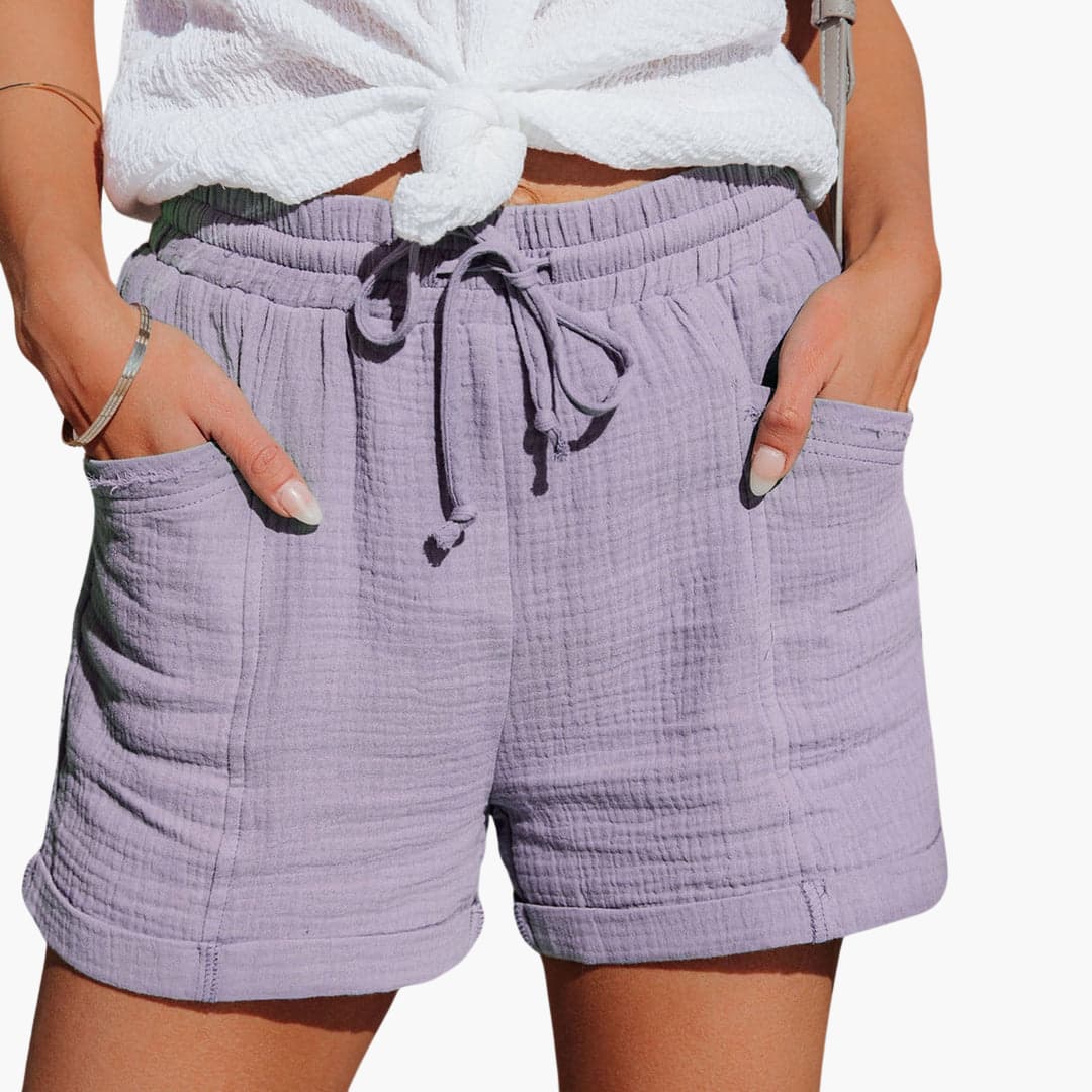 Emma | Pantalones cortos informales con cordón, elegantes.