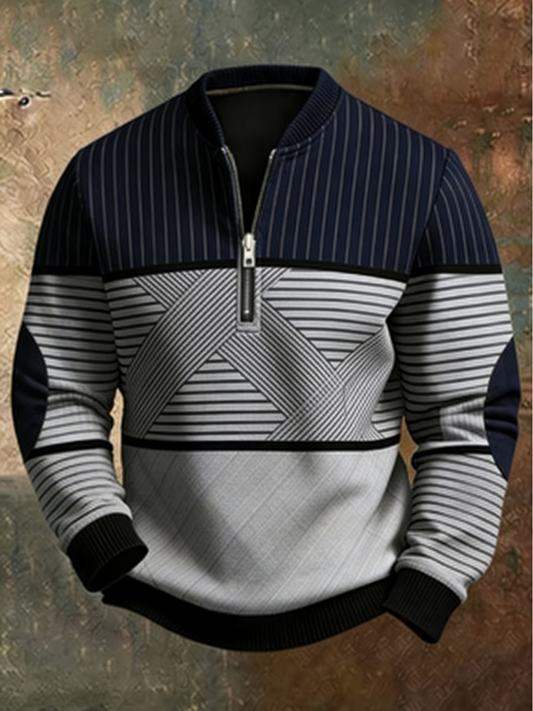 Varel |  Jersey elegante para hombre con media cremallera