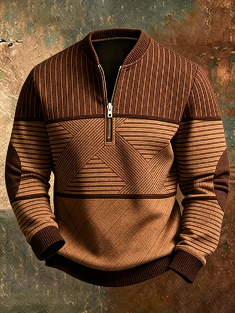 Varel |  Jersey elegante para hombre con media cremallera