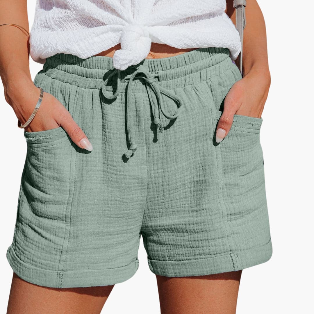Emma | Pantalones cortos informales con cordón, elegantes.