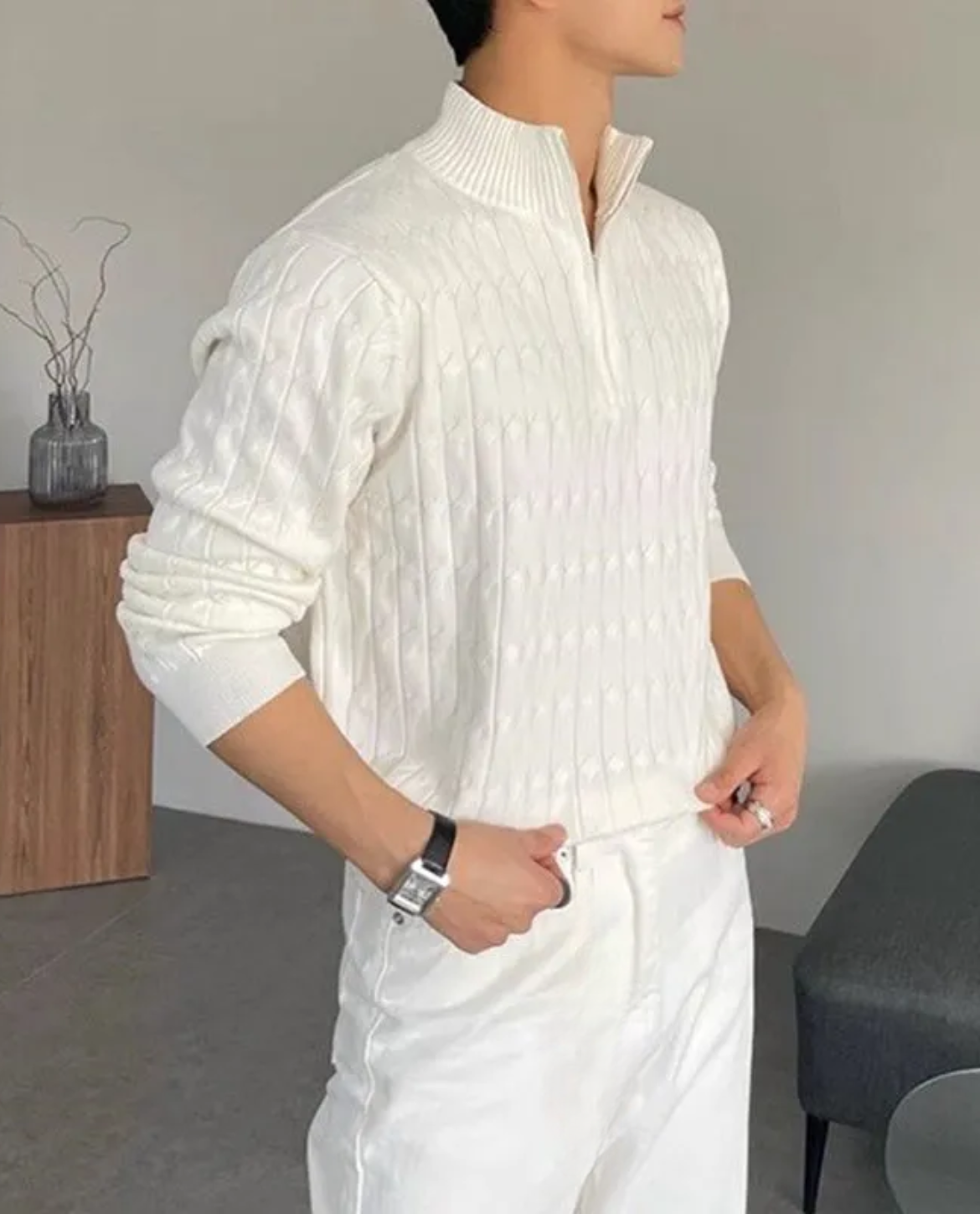 Jersey de Punto Texturizado con Cremallera - CHACK