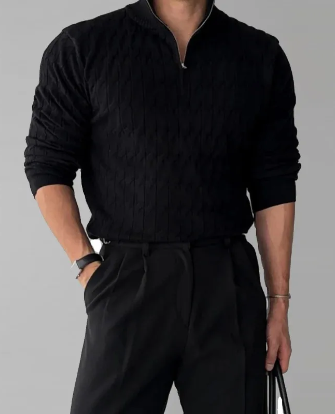 Jersey de Punto Texturizado con Cremallera - CHACK