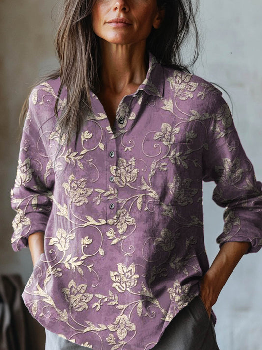 Inara™ | Camisa atemporal de lino estampada