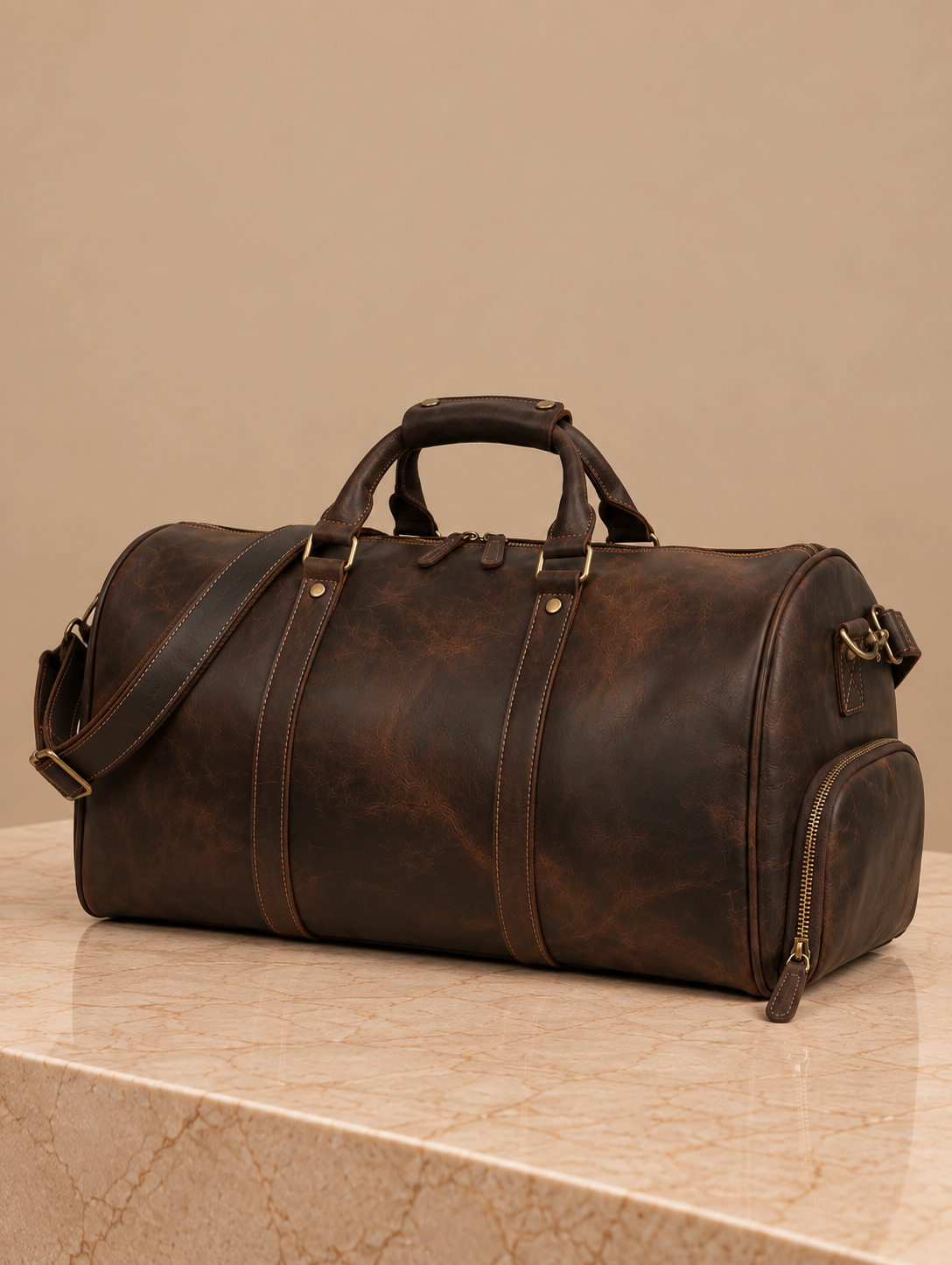 Bolso de lona de cuero VINTAGE