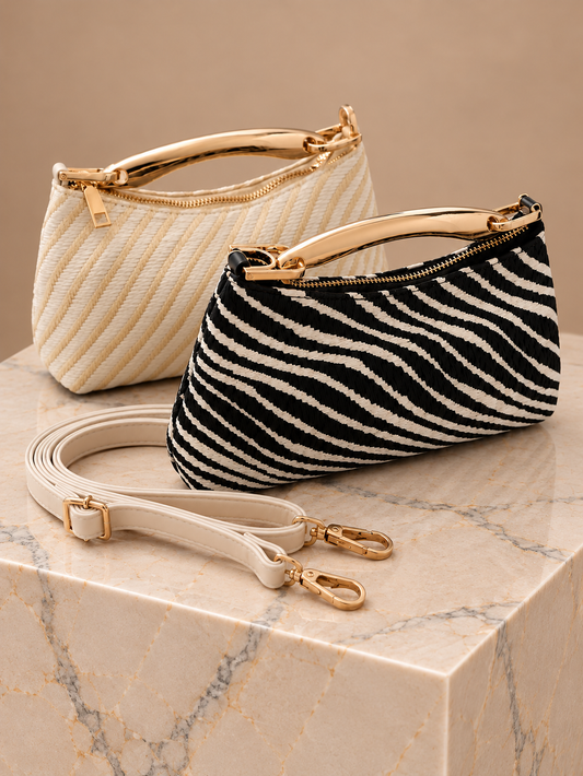 Bolso Clutch Rafia Dorado