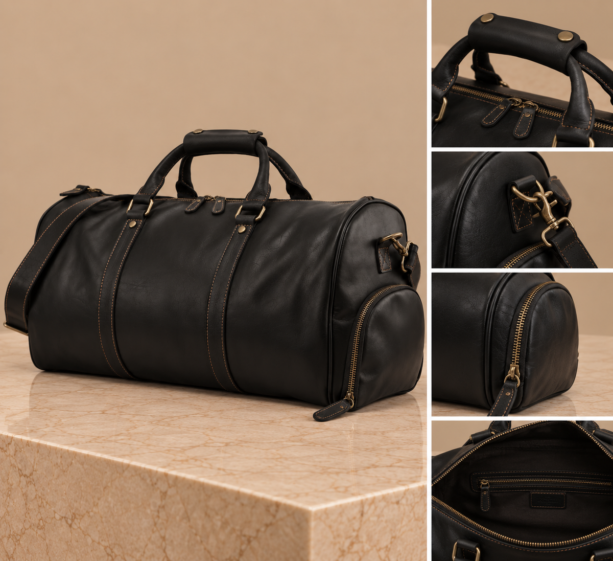 Bolso de lona de cuero VINTAGE