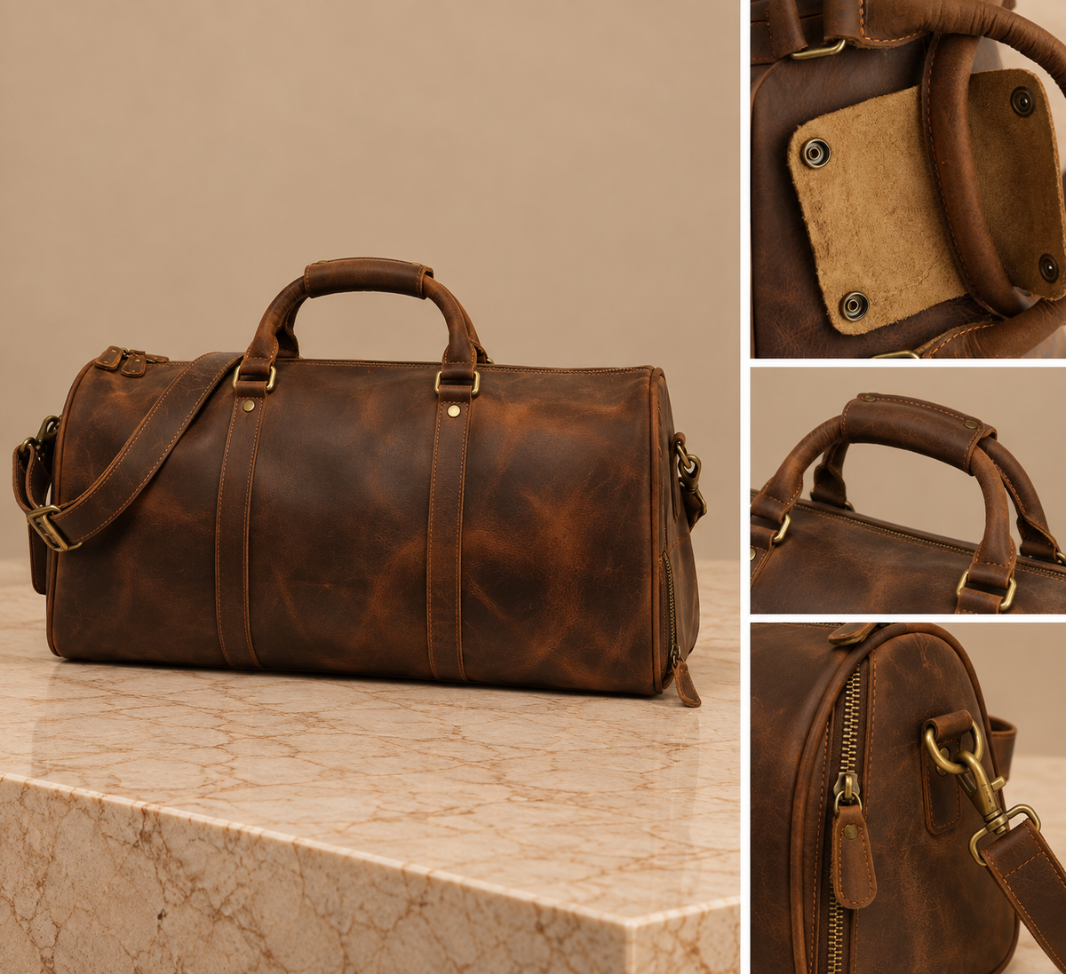 Bolso de lona de cuero VINTAGE