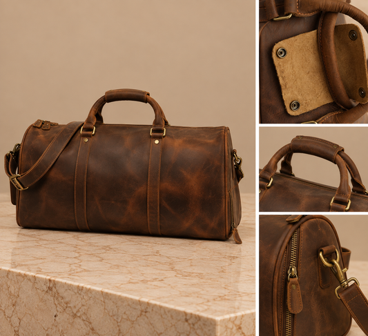 Bolso de lona de cuero VINTAGE