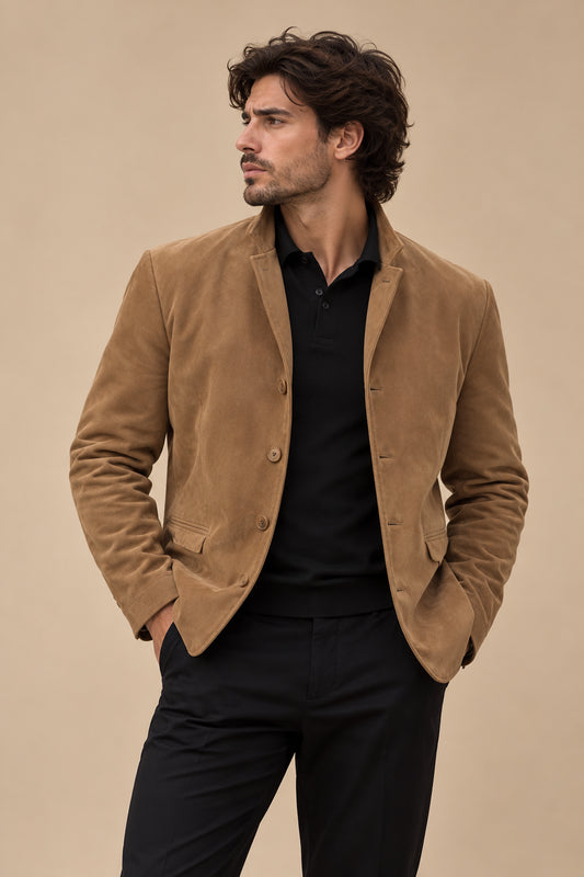 Liam | Chaqueta clásica de ante con botones