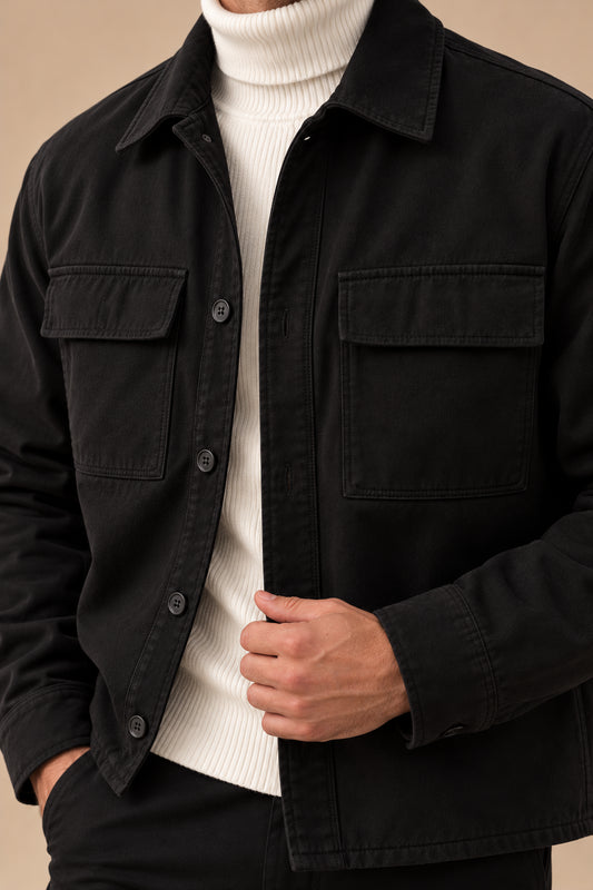 Chaqueta de Manga Larga para Hombre con Diseño de Bolsillos 3D