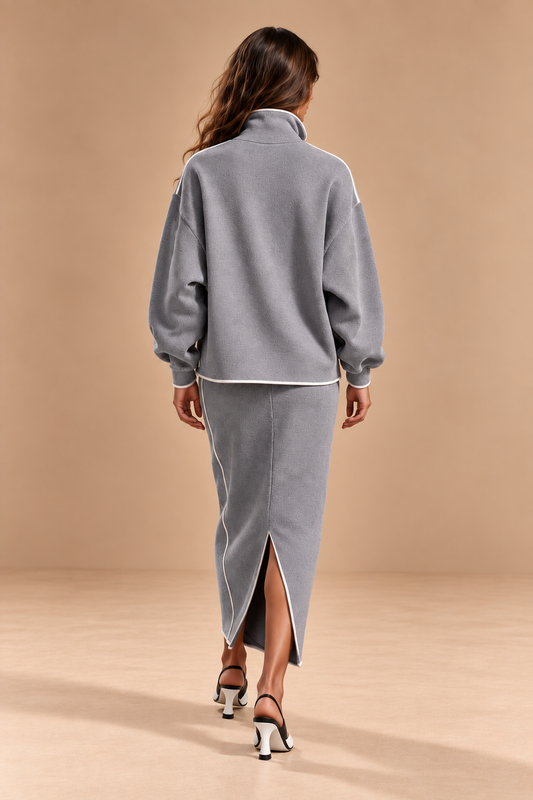 Amelia | Conjunto de Sudadera y Falda Midi