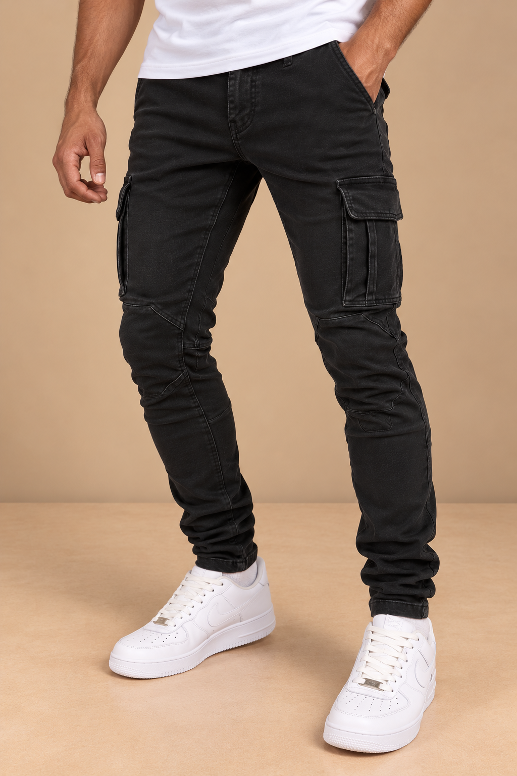 VANDELI| Jeans cargo elásticos
