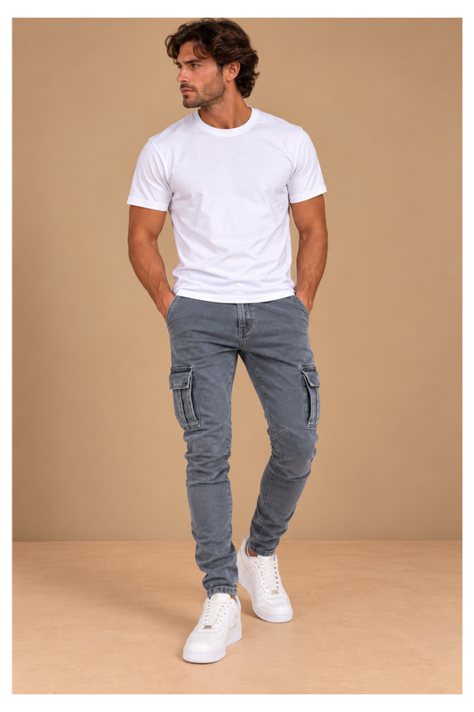 VANDELI| Jeans cargo elásticos