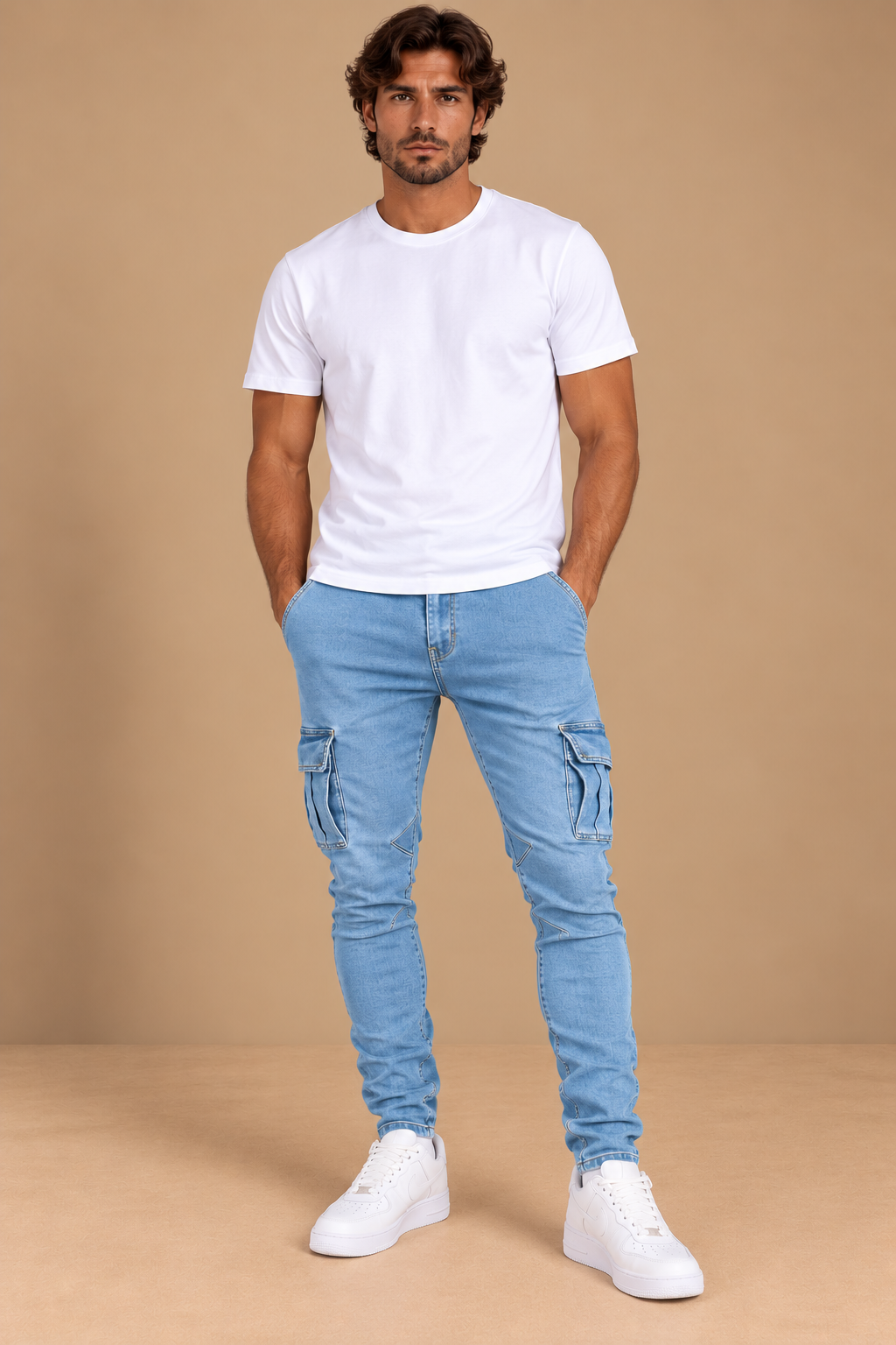 VANDELI| Jeans cargo elásticos