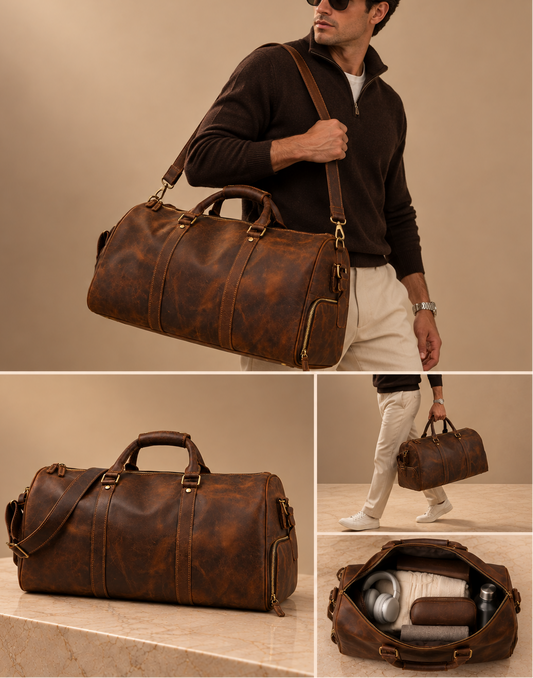 Bolso de lona de cuero VINTAGE