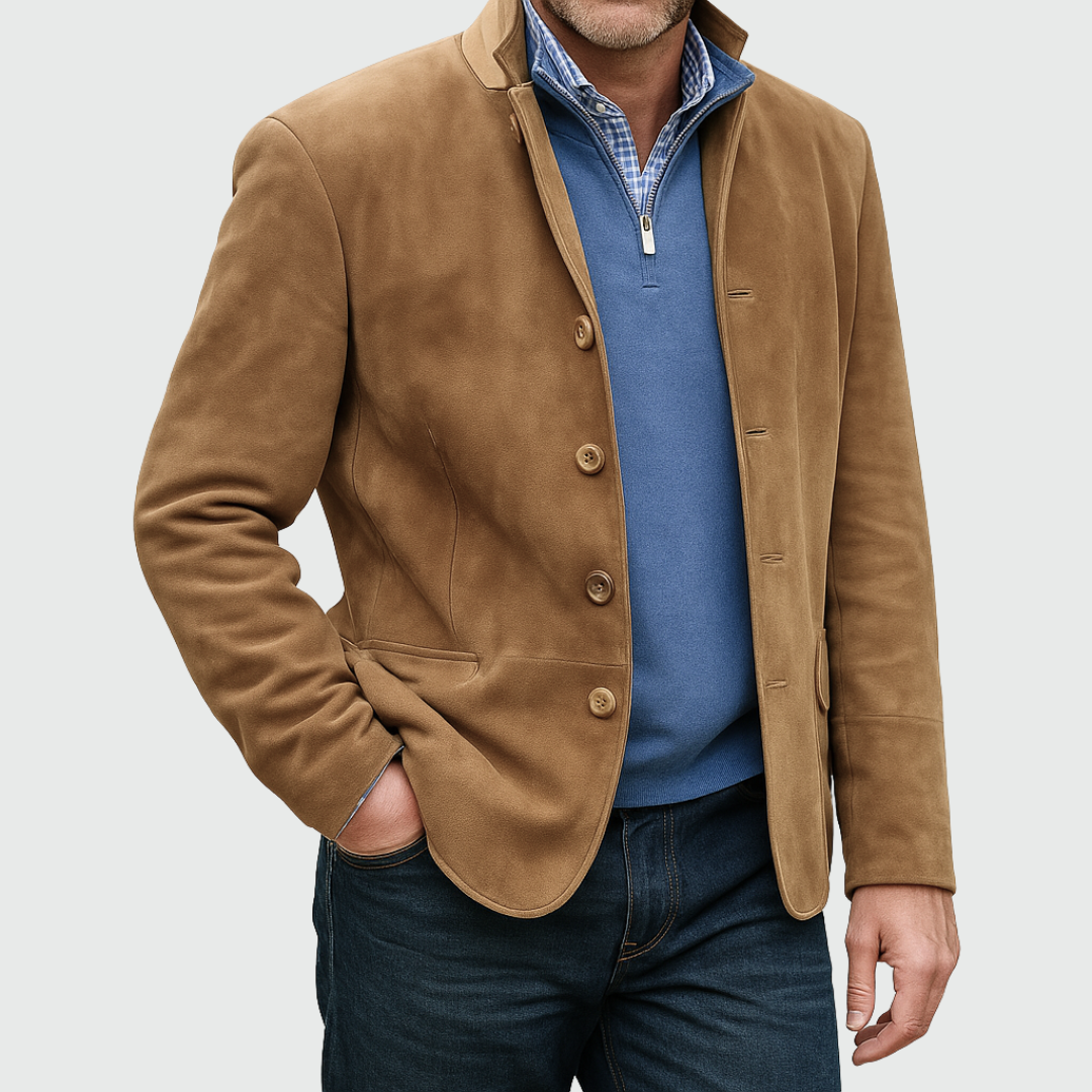Liam | Chaqueta clásica de ante con botones