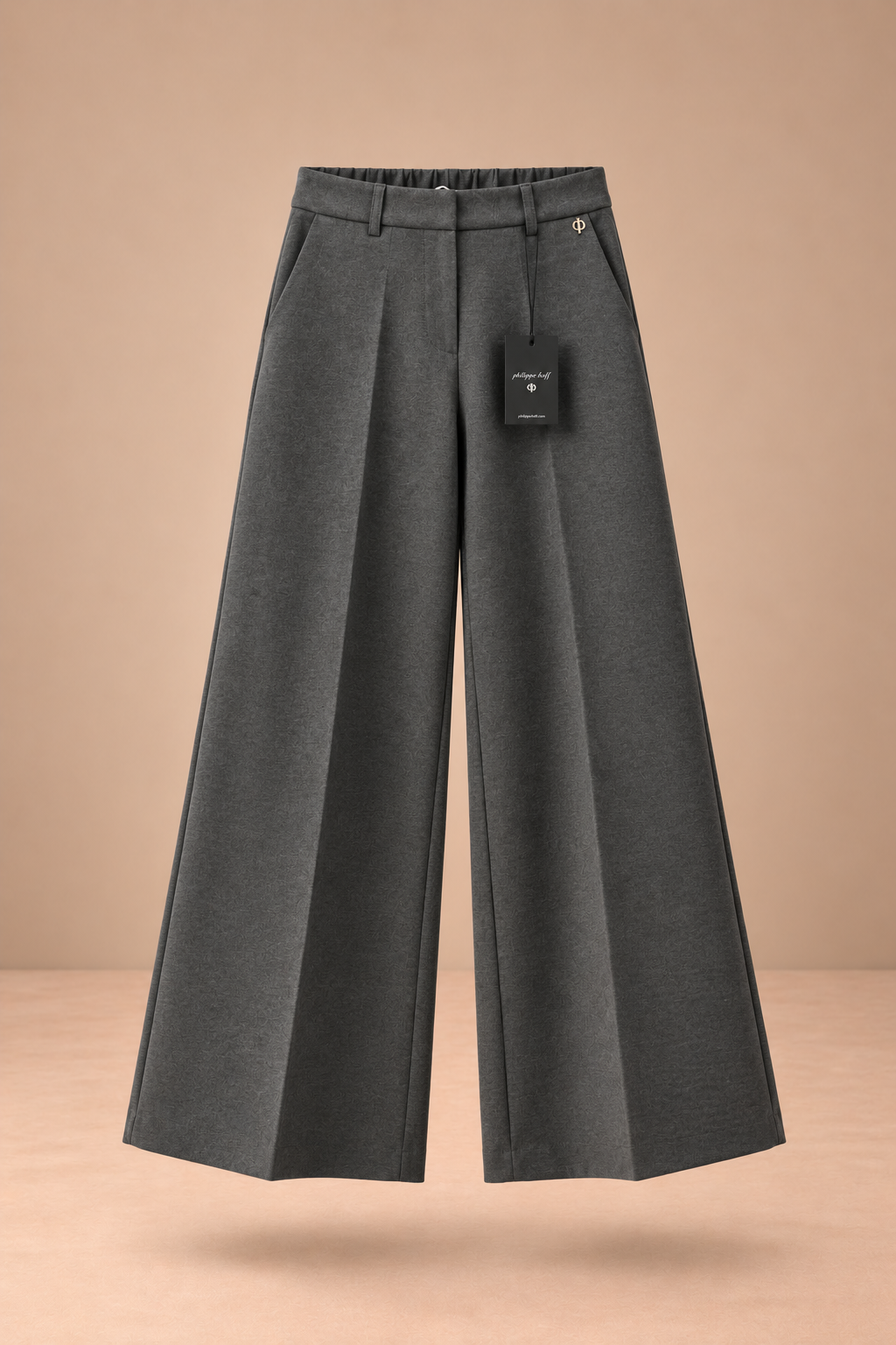 Pantalones grises de corte palazzo - PHILIA