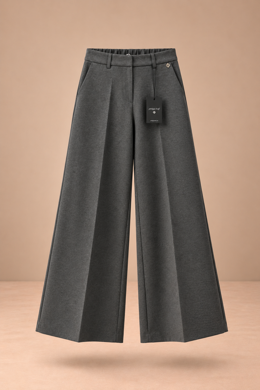 Pantalones grises de corte palazzo - PHILIA