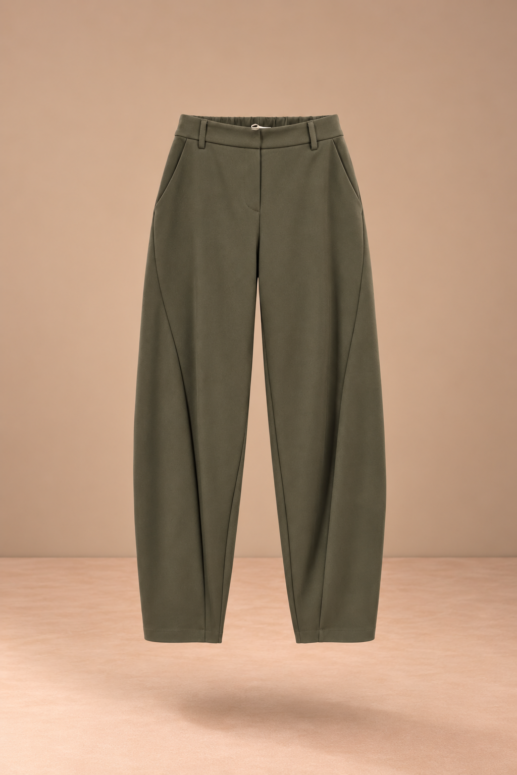 Pantalones militares de corte globo en punto milano - KELIA