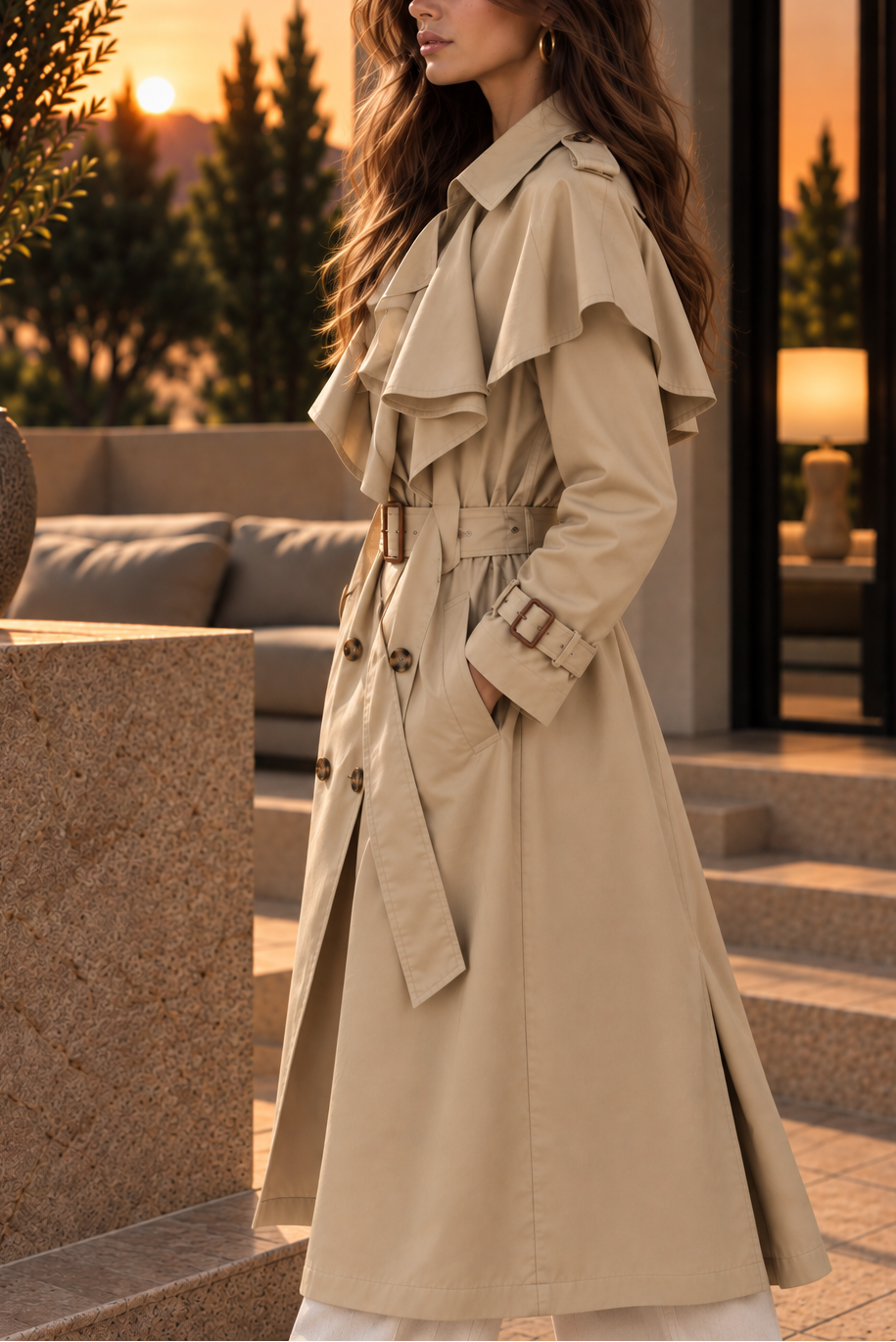 Gabardina crema ELEONOR