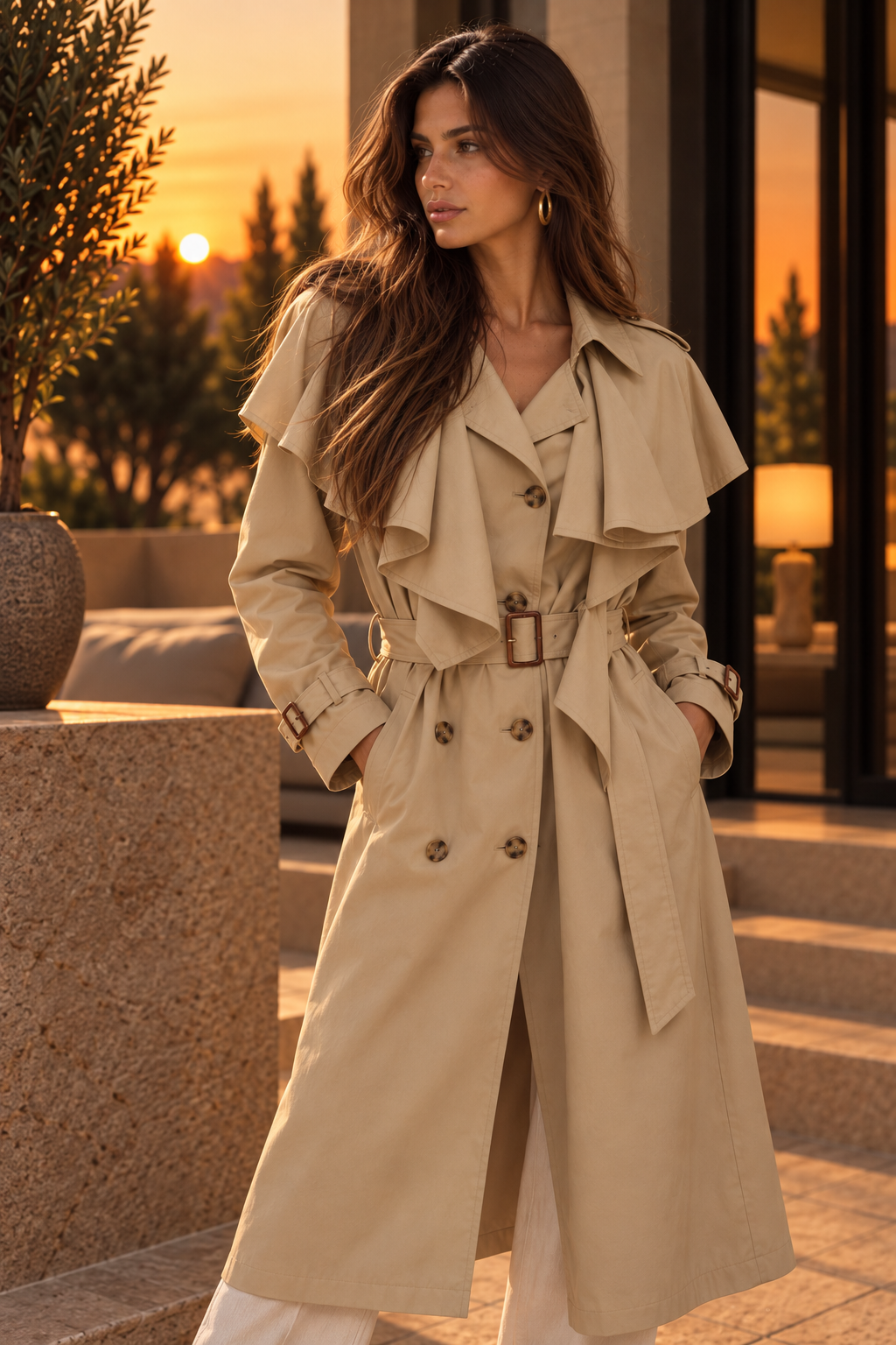 Gabardina crema ELEONOR