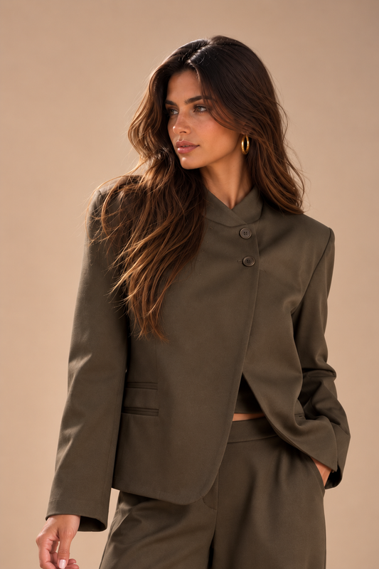 Chaqueta militar con cierre asimétrico - KELIA