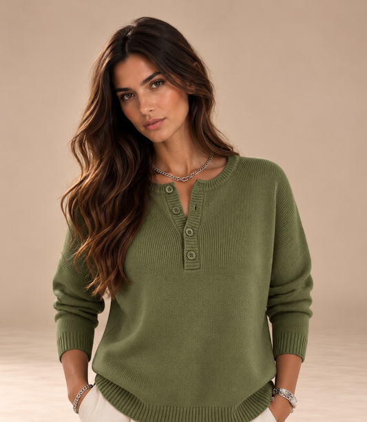 Ernesta | Suéter de Punto con Botones Henley
