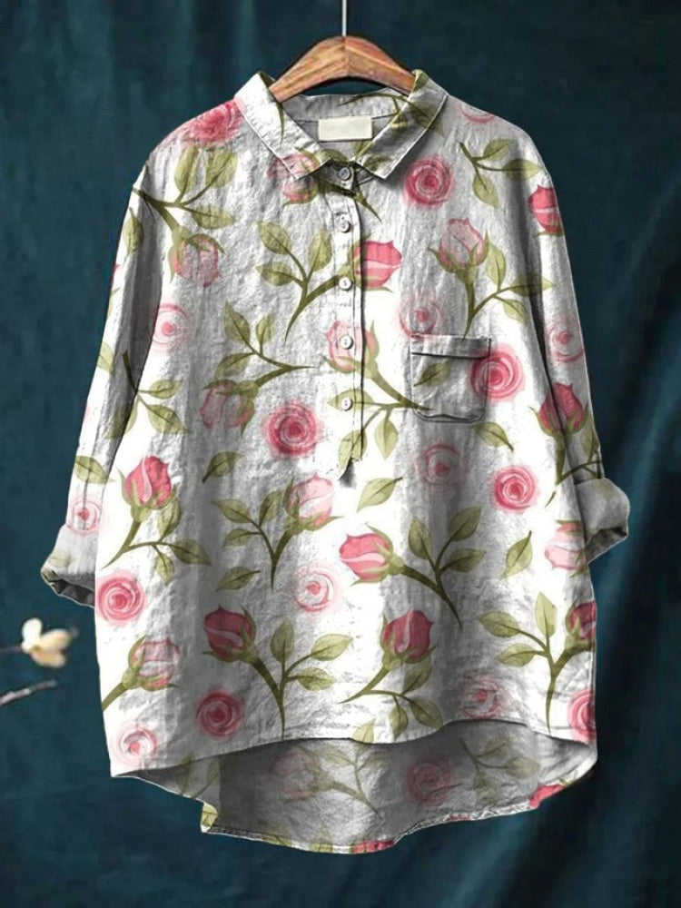 Sienna™ | Azulsa atemporal de lino estampado