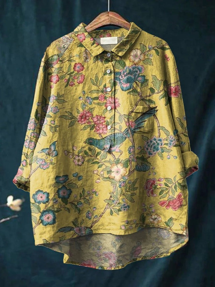 Sienna™ | Azulsa atemporal de lino estampado
