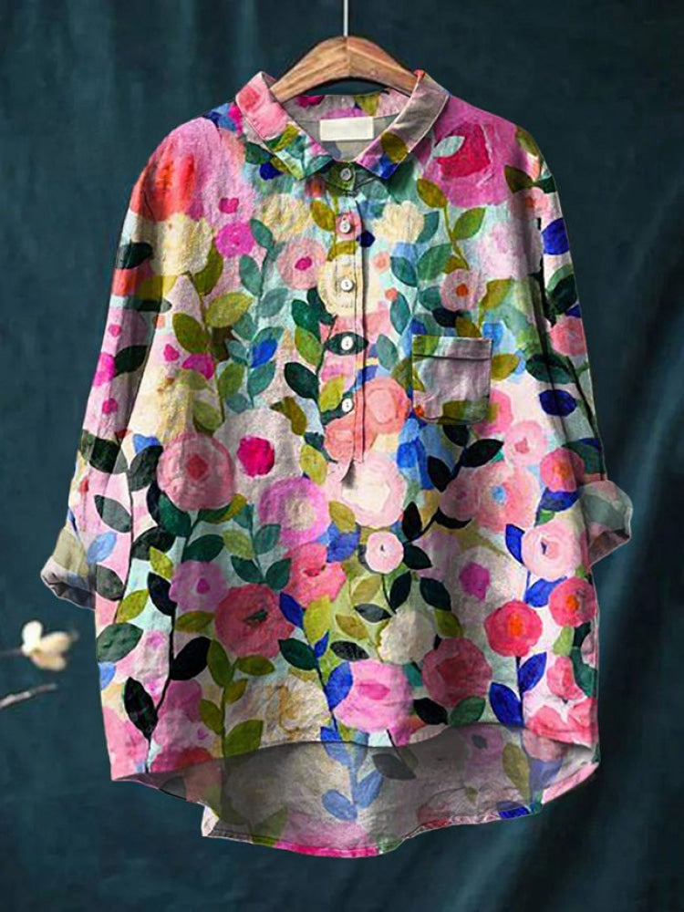 Sienna™ | Azulsa atemporal de lino estampado