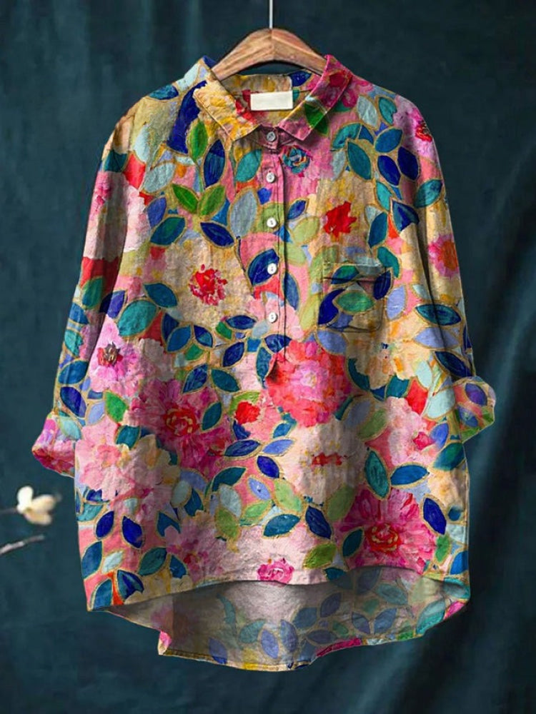 Sienna™ | Azulsa atemporal de lino estampado
