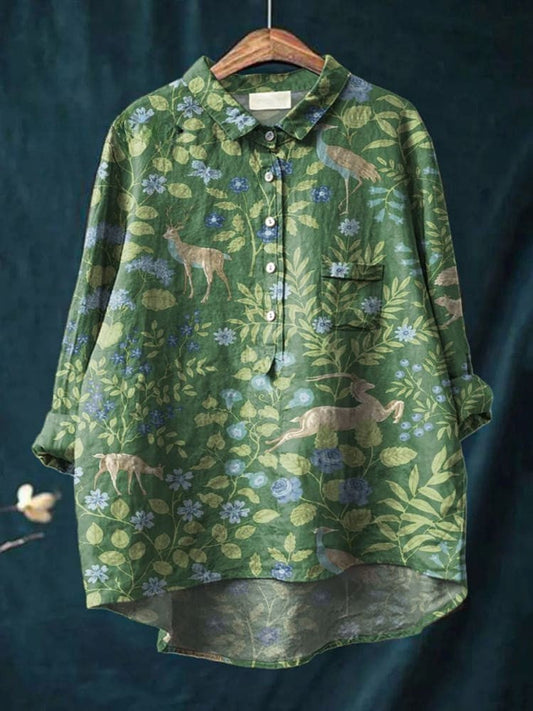 Isolde™ | Camisa atemporal de lino estampada