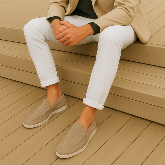 Elegantes mocasines de ante