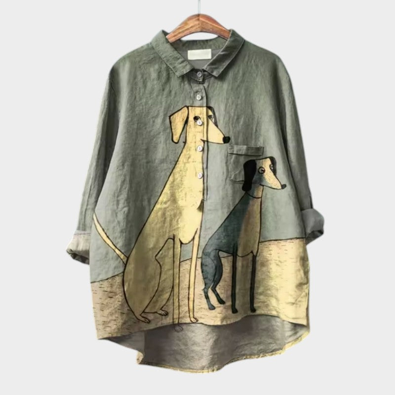 Palmira™ | Azulsa atemporal de lino estampada